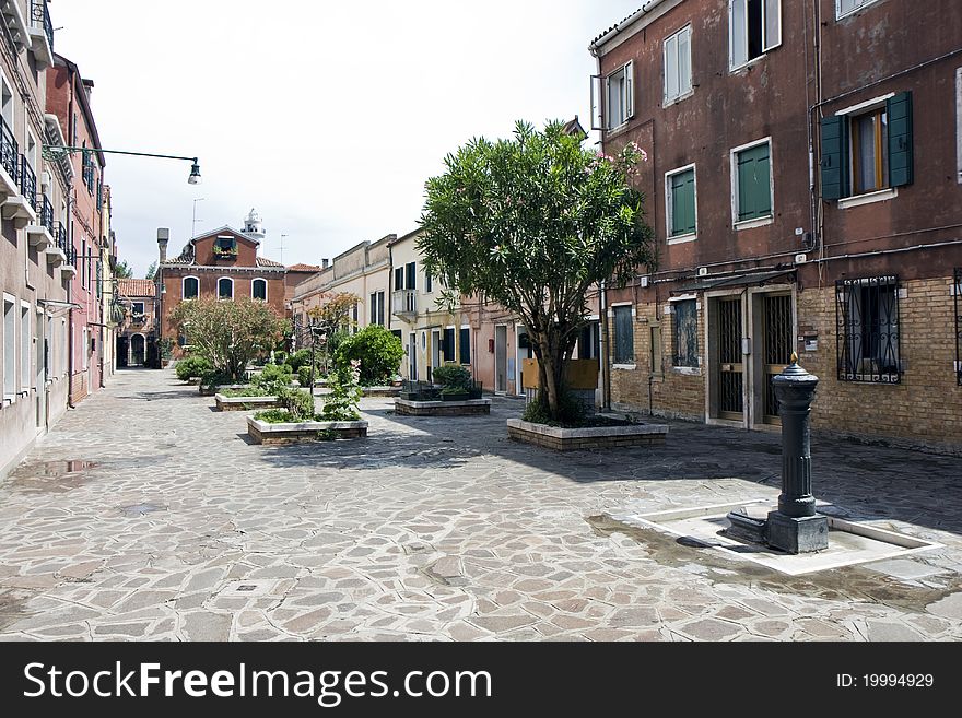 Typical Italian houses at Murano Island next to Venice. Typical Italian houses at Murano Island next to Venice