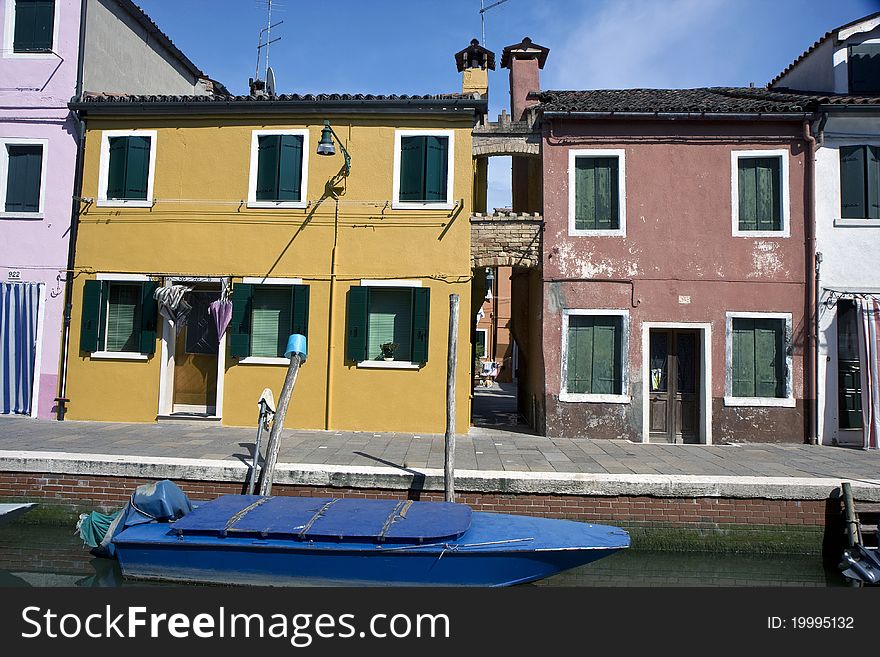 Typical Italian houses at Burano Island next to Venice. Typical Italian houses at Burano Island next to Venice