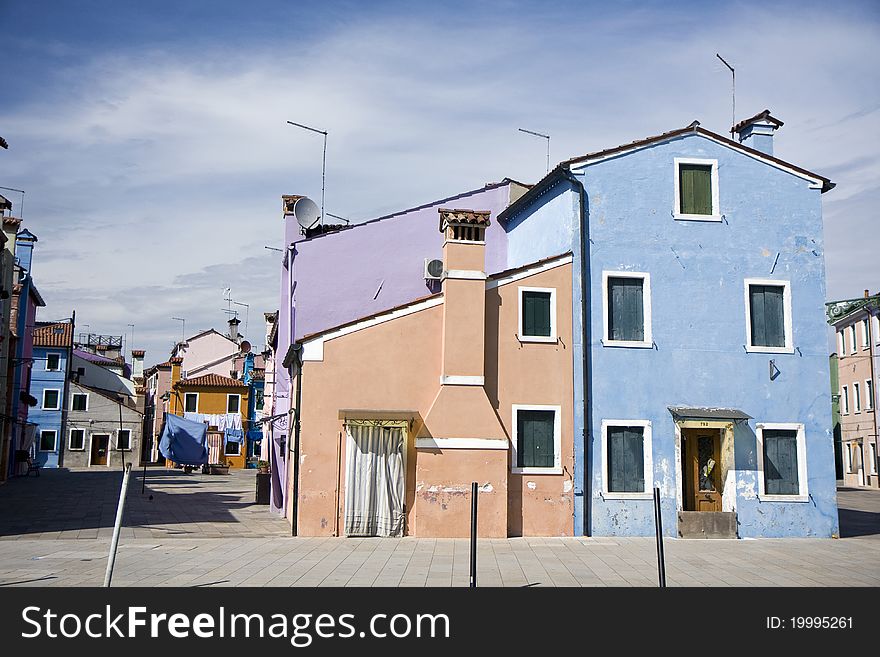 Houses in Burano Island