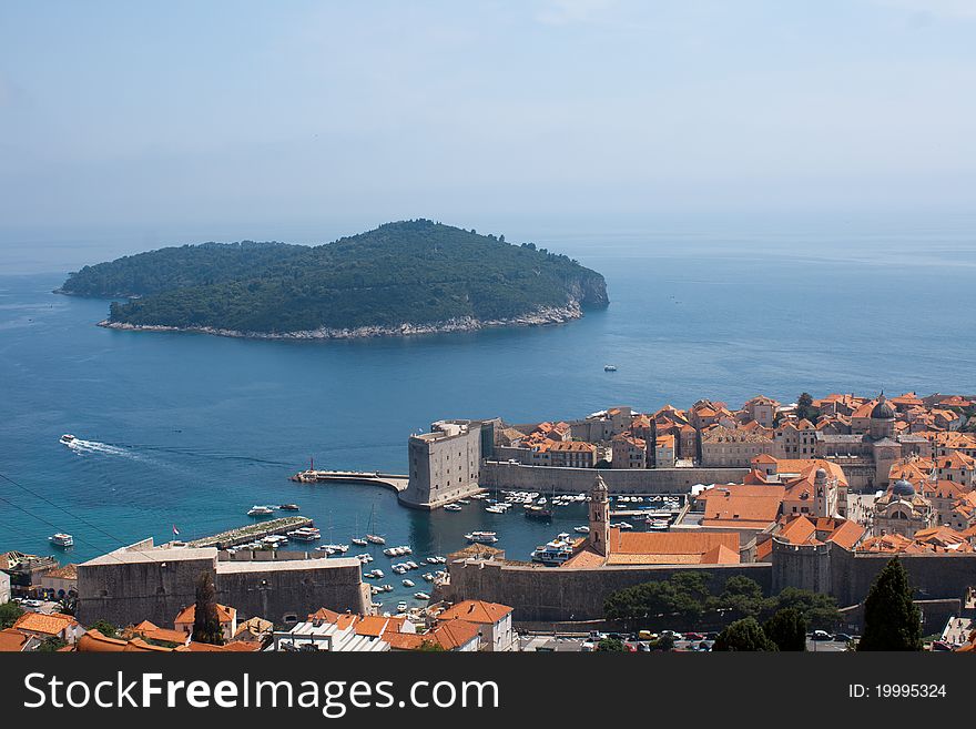 The town of Dubrovnik, Croatia, Europe. Space for text available.