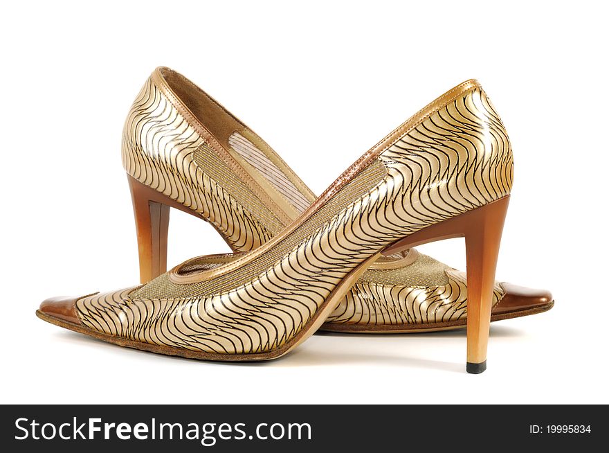 Woman Golden Shoe