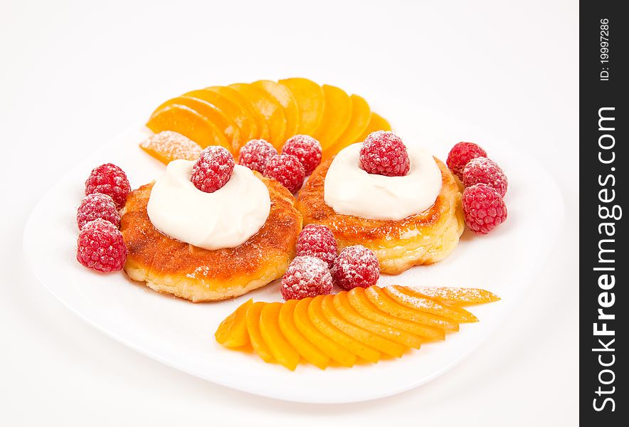 Pancakes With Fruit In Cream