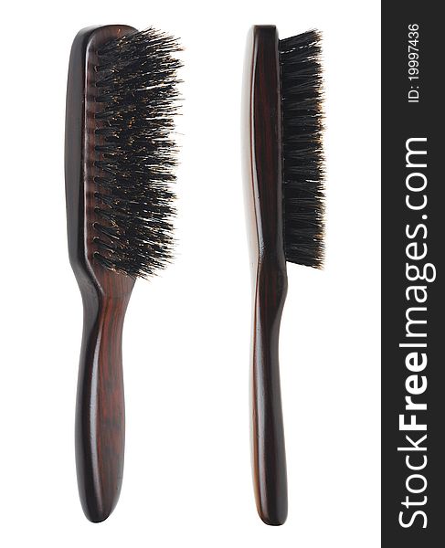 Hair brushes is isolated on a white background