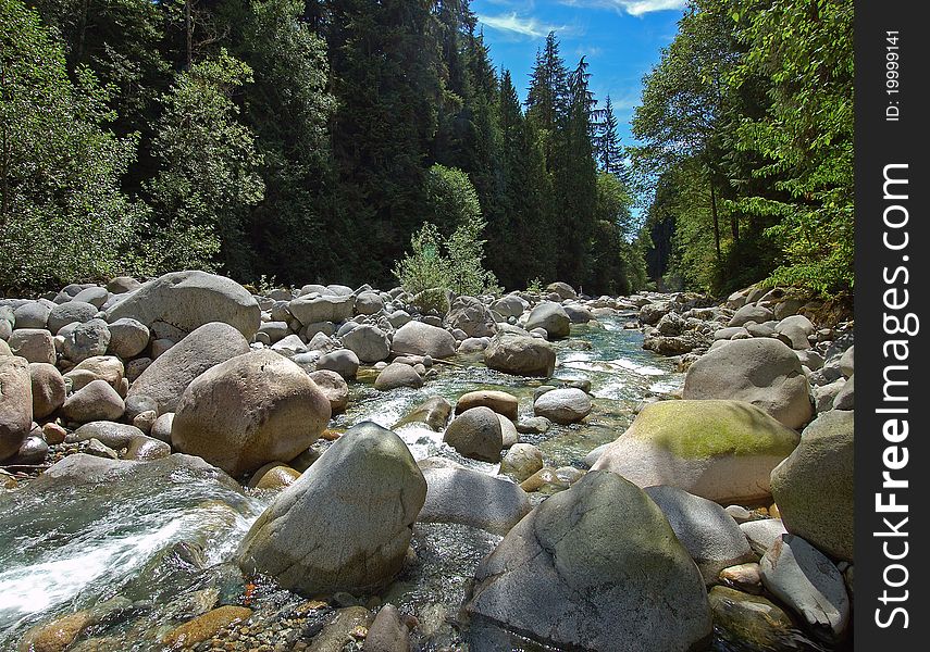 River stream with large stoney. River stream with large stoney