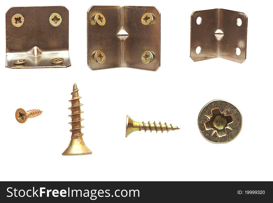 Set of screws isolated on a white background
