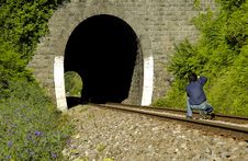 Railroad Photographer Stock Image Railroad Photographer Stock Image