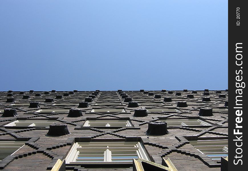 Facade of a brick building in Hamburg, Germany. Facade of a brick building in Hamburg, Germany.