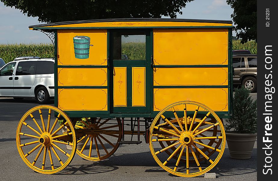 Photo of an Old Carriage Used For Ice Cream. Photo of an Old Carriage Used For Ice Cream.