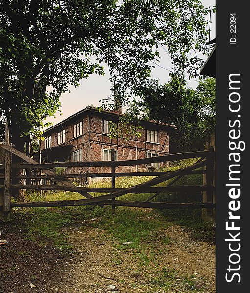 Rural house with garden, which framed by hedge. Zonguldak, wide angle work. Rural house with garden, which framed by hedge. Zonguldak, wide angle work.