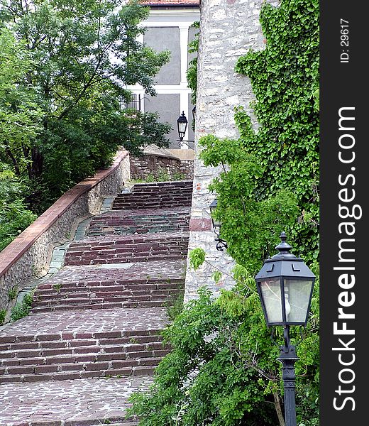 Digital photo of stairways taken in Veszprem - Hungary