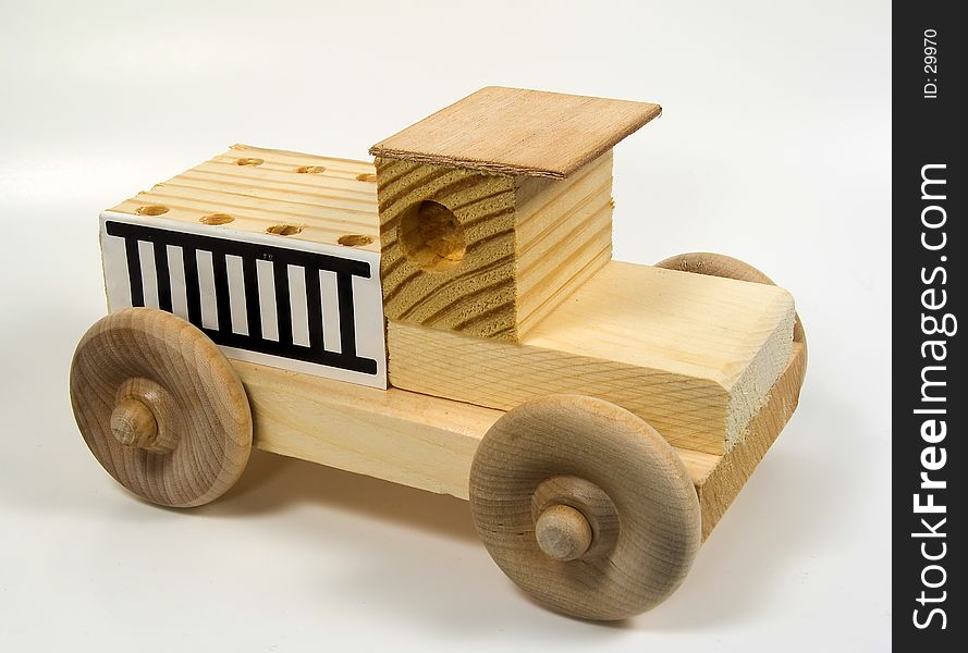 Photo of a Wooden Truck Built From Wood Scraps and Pre-Made Wheels.