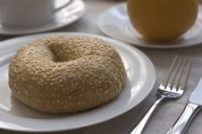 Bagel With Breakfast Stock Images Bagel With Breakfast Stock Images
