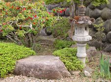 Garden With Stone Lantern Stock Photo Garden With Stone Lantern Stock Photo