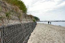 Breakwater, Pier In Background Royalty Free Stock Image Breakwater, Pier In Background Royalty Free Stock Image