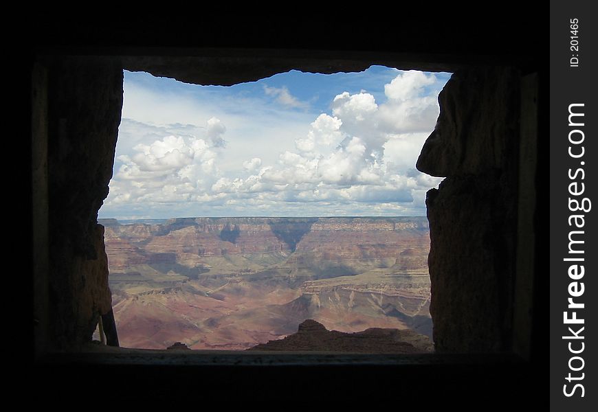 Grand Canyon seen through a window. Grand Canyon seen through a window