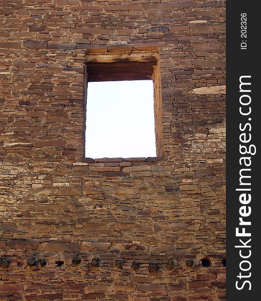 A window in ancient Indian ruins