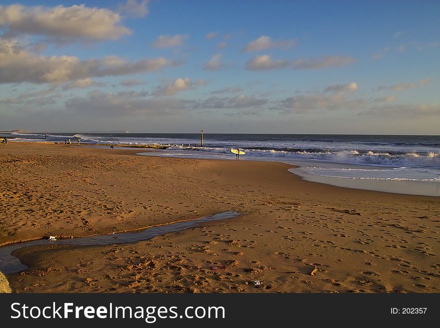 Sand, sea and surfer. Sand, sea and surfer