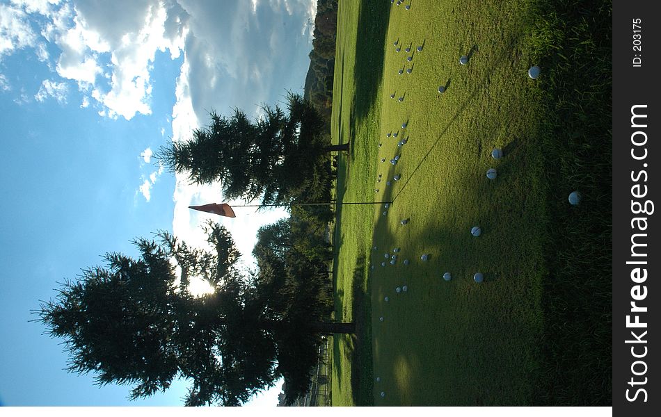 Golf field in the summer day. Golf field in the summer day