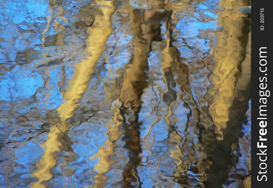 Tree And Sky Reflection In Water, Background