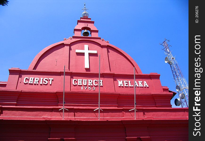 Christ Church in Malacca, one of the main tourist attractions in Malacca, Malaysia