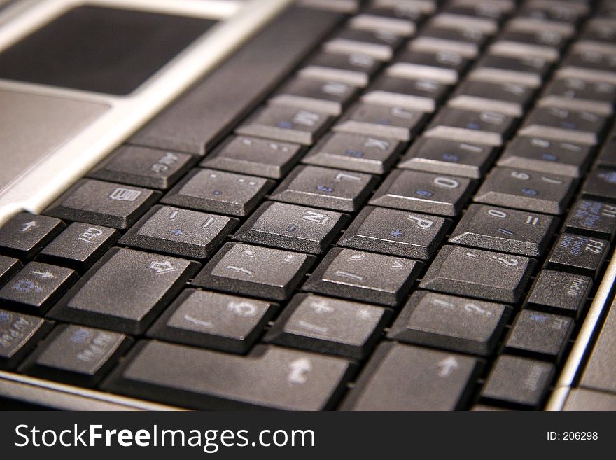Laptop keyboard closeup (spanish keys layout)