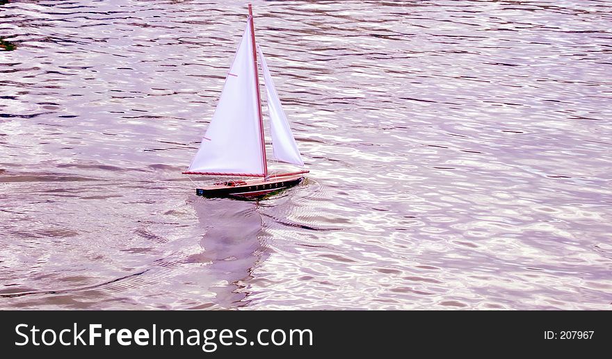 Boat toy in lake