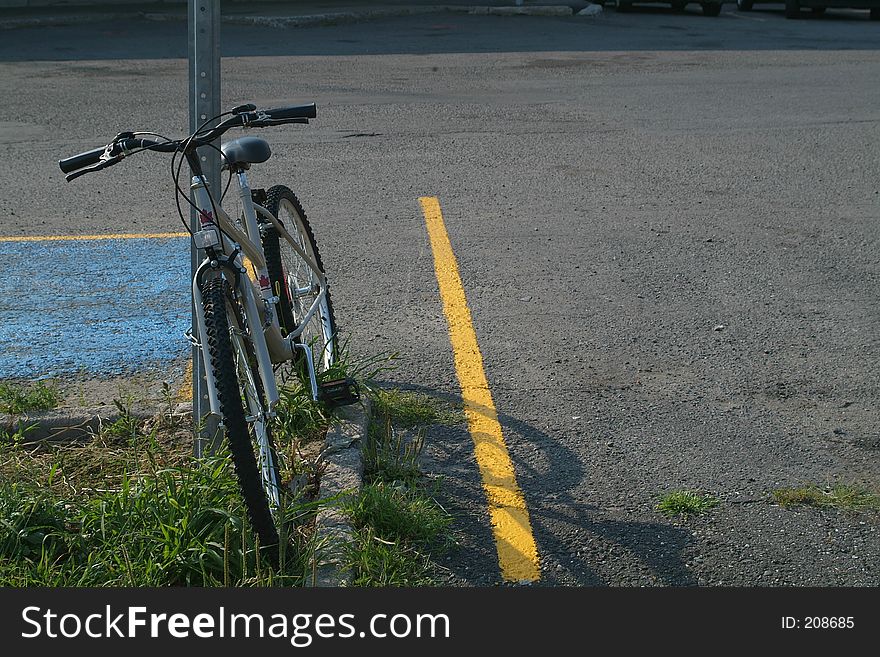 Bicycle on post