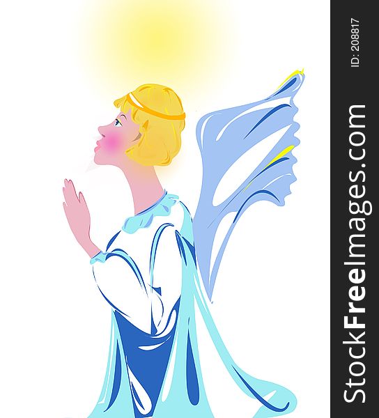 Illustration praying angel