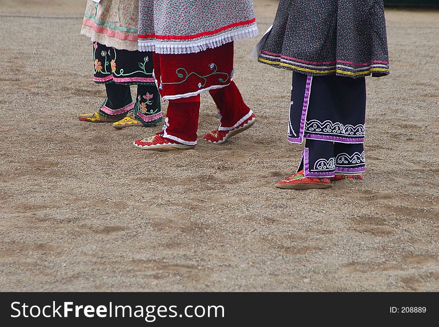 Native American women, shoe wear. Native American women, shoe wear