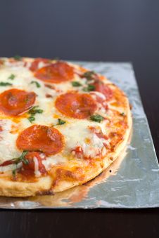 Pepperoni Pizza Stock Photography