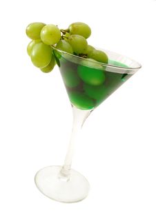 Green Cocktail With Grapes Isolated Royalty Free Stock Images Green Cocktail With Grapes Isolated Royalty Free Stock Images
