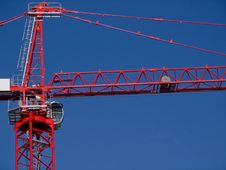Red Crane On Blue Sky Royalty Free Stock Image