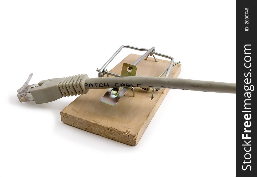 Wooden mousetrap. The photo contains Clipping Path.