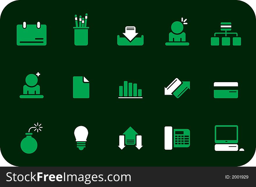 A set of 2 coloured icons based on office equipments and more. A set of 2 coloured icons based on office equipments and more.