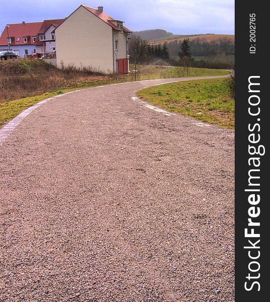 A winding path in a rural area. A winding path in a rural area