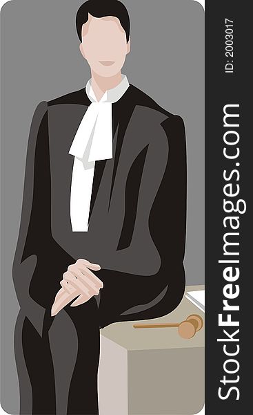 Vector illustration of a judge. Vector illustration of a judge.