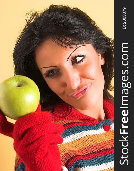 Woman With A Green Apple