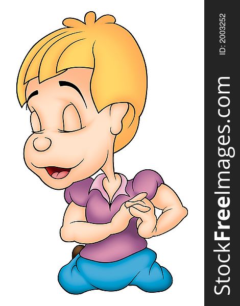 Little Boy 04 - High detailed and coloured illustration - Amorous boy