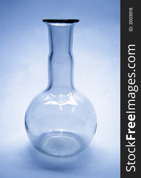 Chemichal glass, isolated flask with long neck. Chemichal glass, isolated flask with long neck