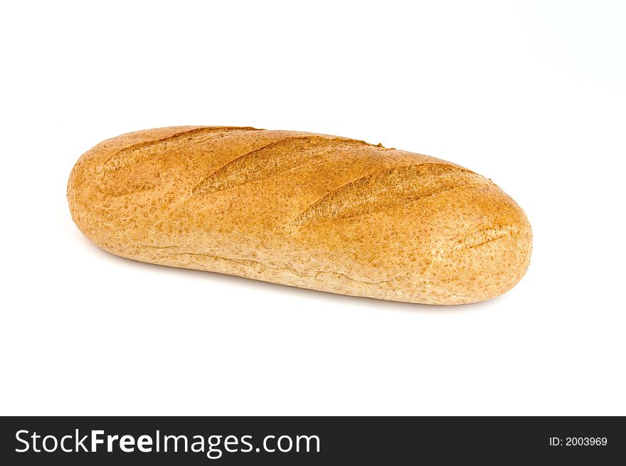 Bread with bran isolated over white background