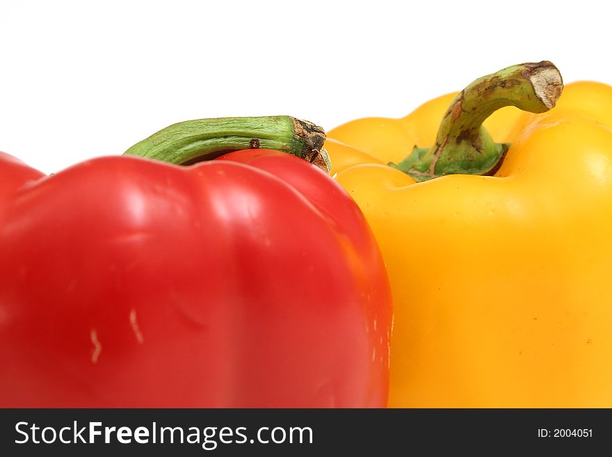 Shot of colorful yellow & red bell pepper