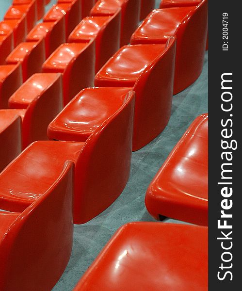 Indoor Athletic Center Red Seats - Rear. Indoor Athletic Center Red Seats - Rear