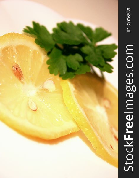 DISH: Lemon slices and Parsley