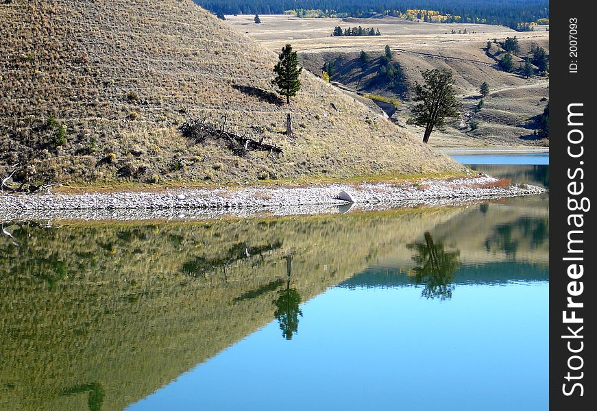 Reflection in Nicola Lake just north of Merrit, BC. Reflection in Nicola Lake just north of Merrit, BC