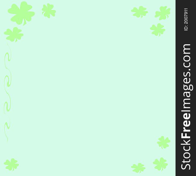 Green shamrock pattern on green background girt wrap. Green shamrock pattern on green background girt wrap