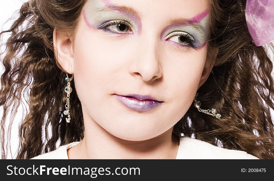 A child model in the studio. A child model in the studio