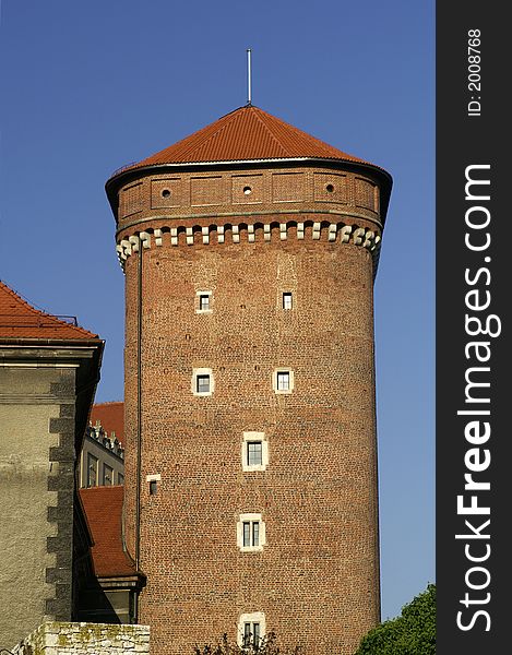 Tower of castle in Krakow. Tower of castle in Krakow