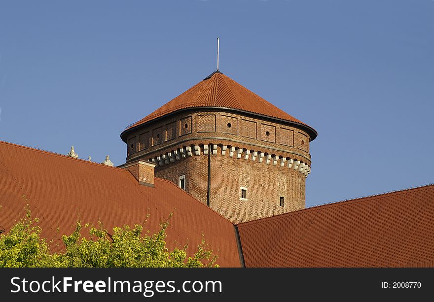 Tower of castle in Krakow. Tower of castle in Krakow