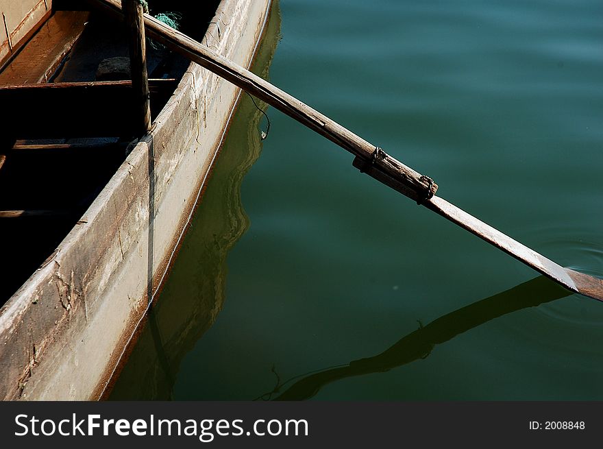 Boat in a lake in Sichuan,west of China. Boat in a lake in Sichuan,west of China