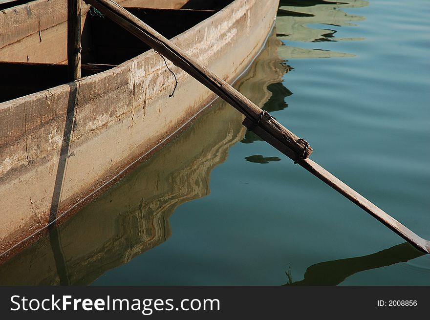 Boat in a lake in Sichuan,west of China. Boat in a lake in Sichuan,west of China